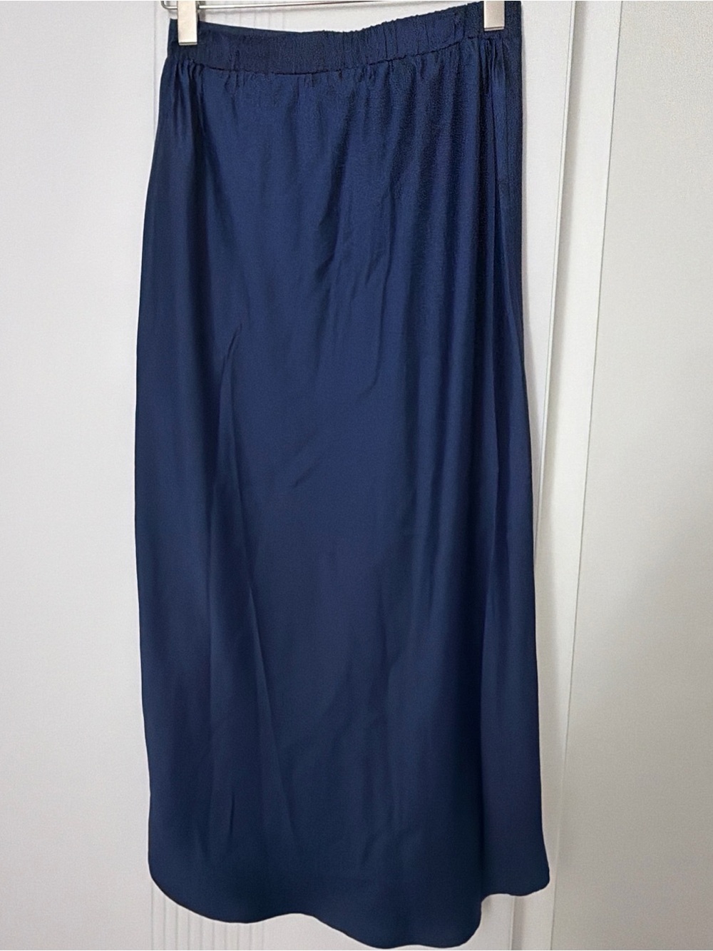 Navy Elastic Waist Maxi Skirt